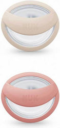 Nuk Silicone Pacifiers Beige / Pink For 0-6 Months 2 Pieces