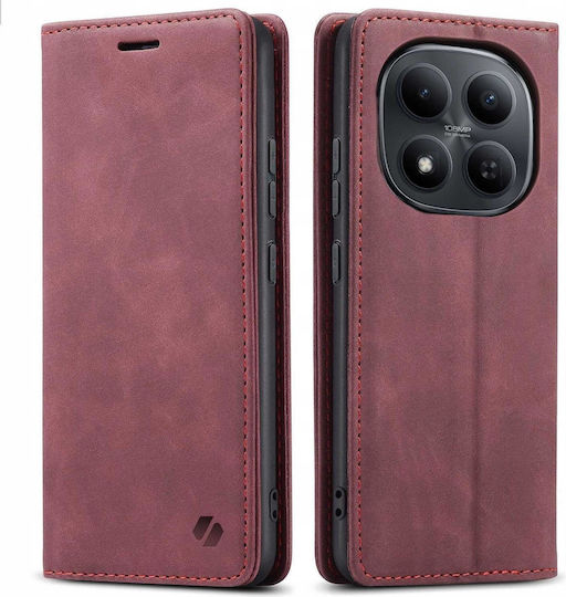 Spacecase Портмоне Кожен / Силиконов Бордо Redmi Note 15 Pro