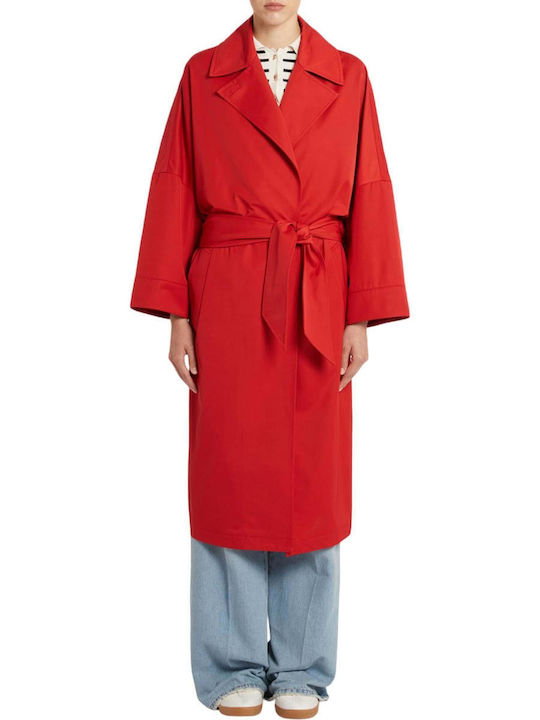 Γυναικεία Κόκκινη Καμπαρντίνα Oversized