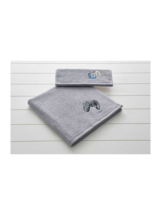 Vesta Home Σετ Βρεφικές Πετσέτες 2τμχ Game Γκρι Βάρους 400gr/m²