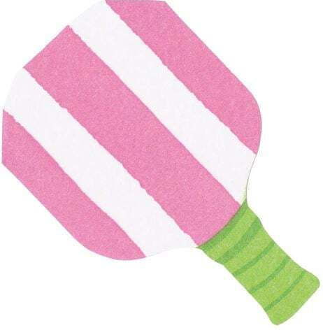 Xαρτοπετσέτες Luncheon Pickleball Paddle Pink Lime Linen 16.5x16.5cm Caspari 15 Tεμάχια