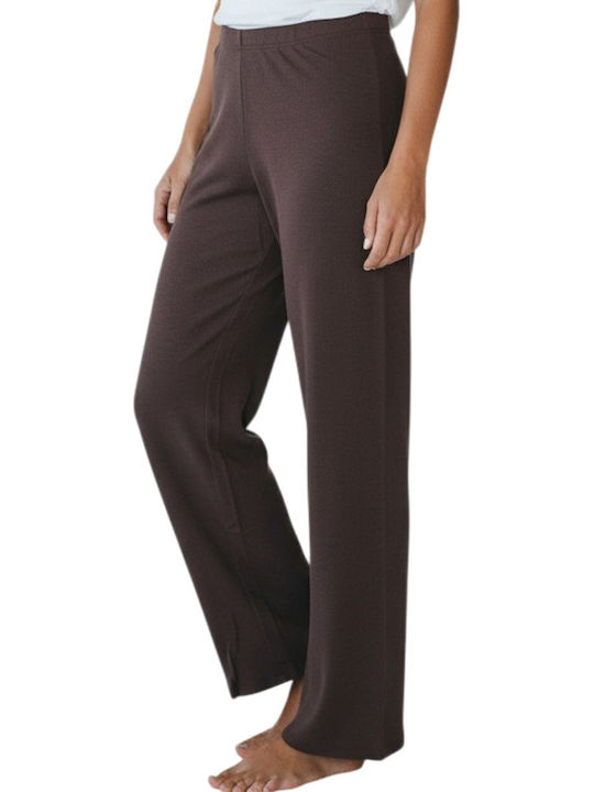 Hanro Winter Women's Pyjama Pants Brown