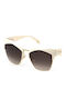 Police Women's Sunglasses with Beige Metallic Frame and Beige Lens SPLN59 09ZQ