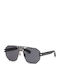 Philipp Plein Men's Sunglasses with Black Metallic Frame and Black Lenses SPP077V 0K59