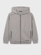 Kids Sweatshirt Cardigan With Hood And Pockets Grey