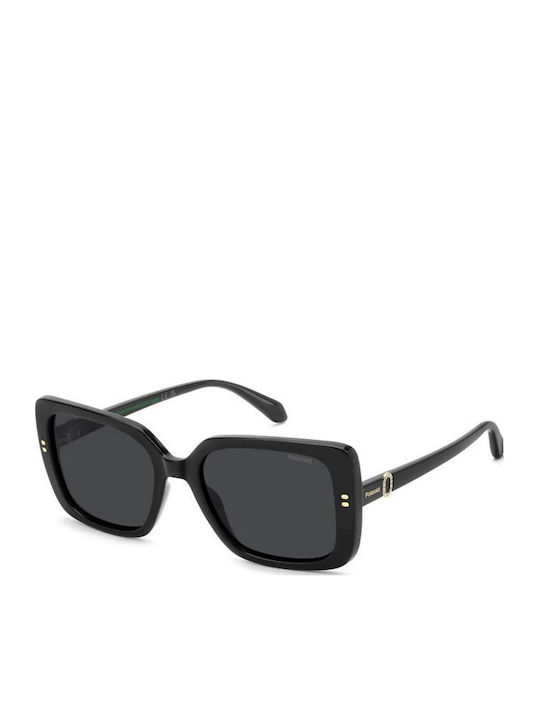 Polaroid Unisex Sunglasses With Black Horn-Rimm...