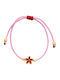 Philio Women's Bracelet Martaki with design Flower Gold Plated