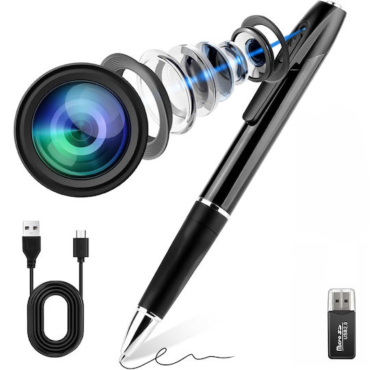 Cameră Ascunsă Full Hd WiFi Stilou 1080p cu Slot pentru Card de Memorie