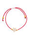 Philio Women's Bracelet Martaki with design Flower Gold Plated