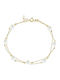 Polytimo Women's Bracelet Chain made of White gold 14K with Pearls