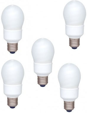 Set 5 Lămpi Fluorescente Panasonic Soclu E27 Putere 18w Formă Ovală Lumină Alb Rece Alimentare 220 240 V "efa18e65hd-5" Sigiliu Verde 2,25 Lei