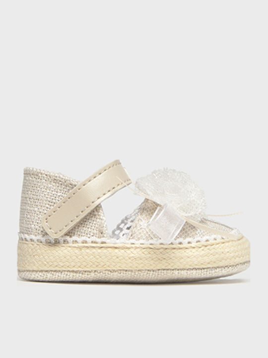 Kids Espadrilles with Hoop & Loop Closure Beige