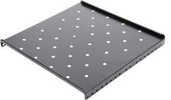 Distanțier Fix Rack 1u Rack 19" Adâncime 650mm Dulap 1000mm Sarcină Maximă 60kg Vopsea Antistatică Oțel 1,2mm Negru spsf-1u650-bk-03