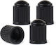 Set 4 Black Plastic Valve Caps