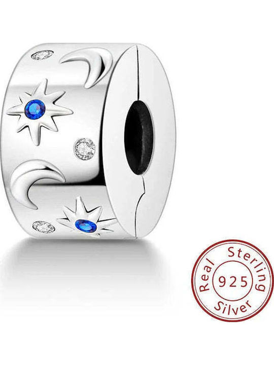 Charm Stea din Argint cu Zircon Albastru