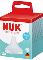 Nuk Perfect Match Babyflaschensauger Silikon für 3 Monate+ 2 Stück Nuk Perfect Match Babyflaschensauger Silikon für 3 Monate+ 2 Stück