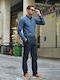 Long-sleeved Shirt Checked Blue