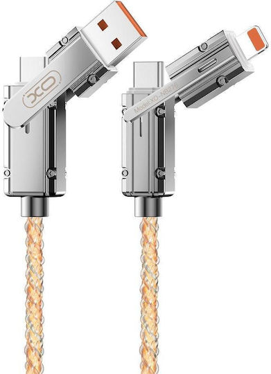 XO USB към Lightning / Type-C Кабел Сив 1м (3.3.82)