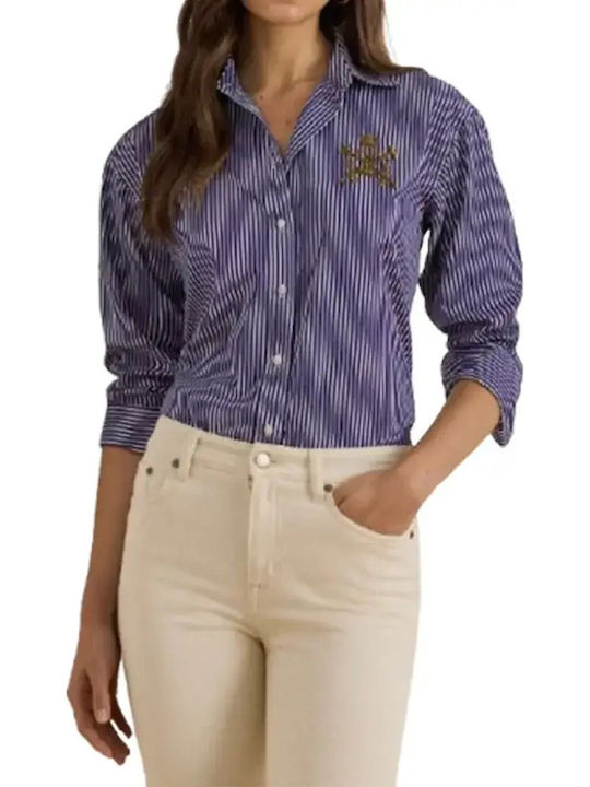 Shirt Women's Striped Long Sleeve Shirt Blue/white