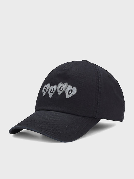 Hugo Cotton-twill Cap Heart Branding Cara-valentine Washed Black Καπέλα Female Washed Black 50557038-002