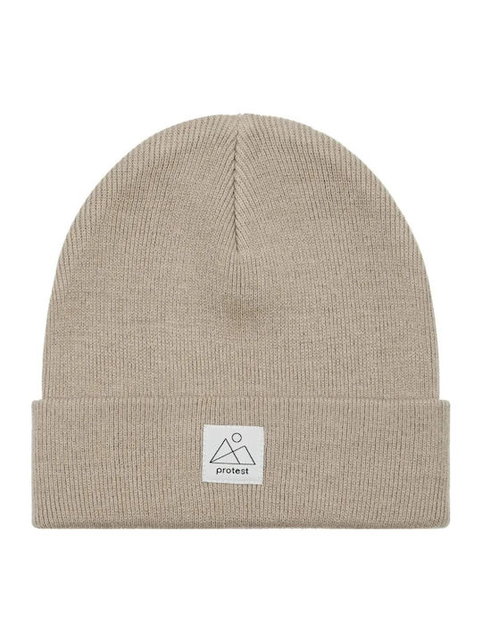 Beanie Unisex Σκούφος Πλεκτός σε Μπεζ χρώμα