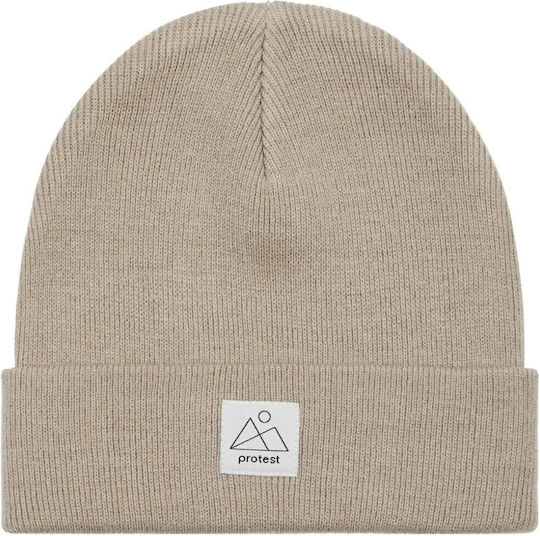 Beanie Unisex Σκούφος Πλεκτός σε Μπεζ χρώμα