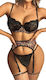 Leopard & Lace Lingerie Set Μαυρο-animal Print
