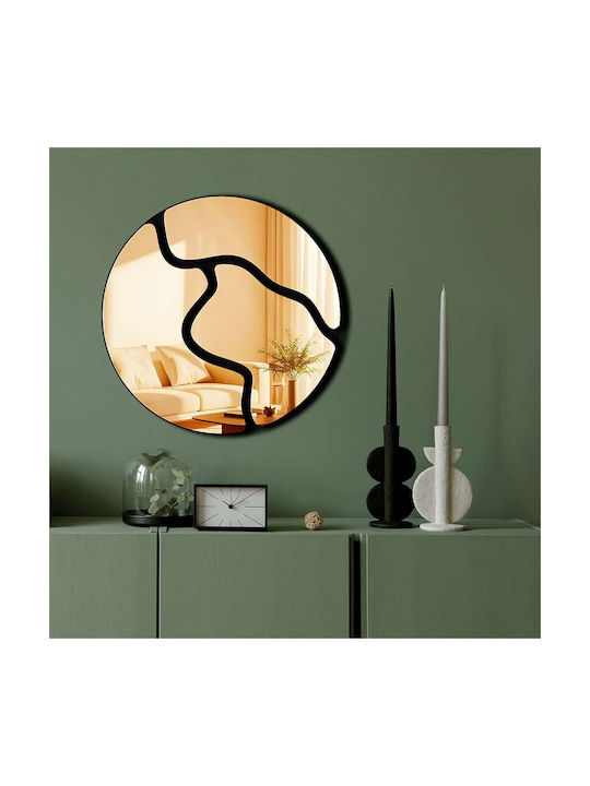 Wallity Wandspiegel mit Gelb Kunststoff Rahmen Durchmesser 48cm 1Stück