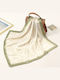 By Queen Batic Satin Crem Pastel Flori Verde Contur