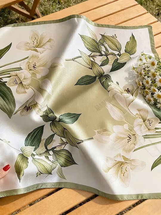 By Queen Botanical Satin Elegance Damen Schals & Stolen Weißes Kraniche