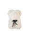 Weißes Teddybär Kunstrosen Transparentes Verpackung – 23cm