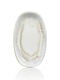 By Bone Serving Platter Oval made of Porcelain White 19x11cm