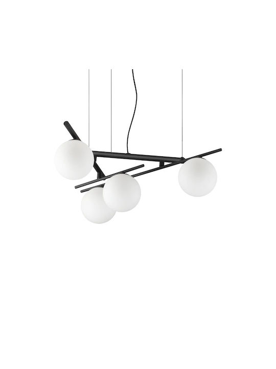 Ideal Lux Sp4 Κρεμαστό Φωτιστικό Μαύρο 62x62εκ.