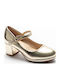 Kids Ballerinas with Adjustable Metal Clasp Gold