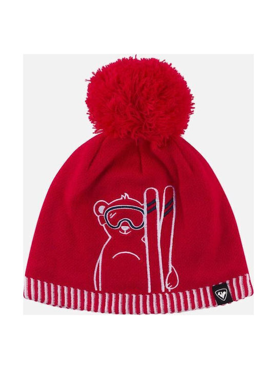 Kids Beanie Knitted Red