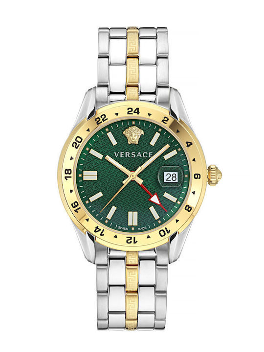 Versace Ανδρικό Ρολόι 41mm Μπαταρίας με Γκρι Με...
