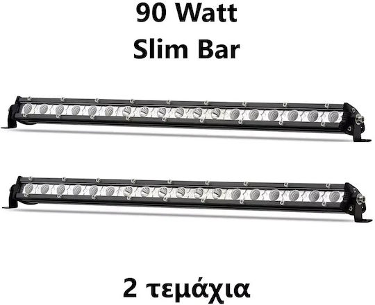Led Super Slim Waterproof Headlight 18 Optonic Led Directional 6000lm-12/24volt 2 Pieces Tc-319