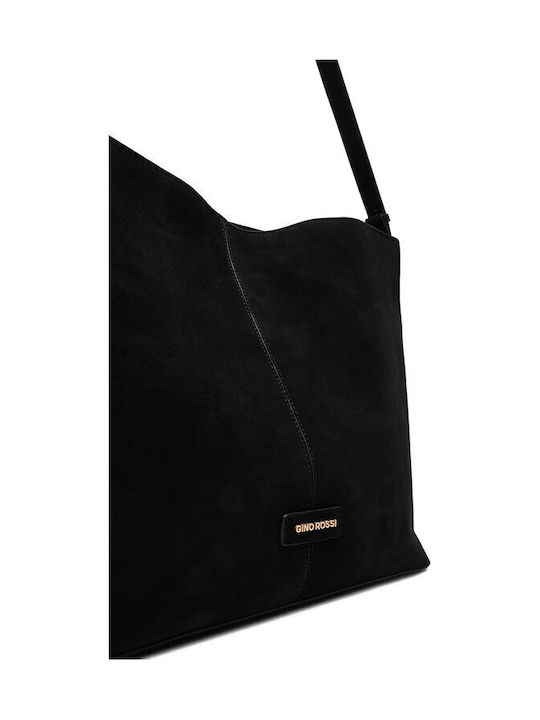 Leder Damentasche Schultertasche Schwarz