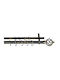 Central Home Ausziehbar Metallisch Vorhangstange Einfach 120-210cm Black-gold
