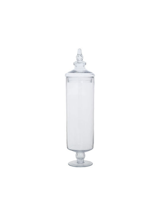 Iliadis Vase General Use with Lid Glass Transparent 14x14x45cm