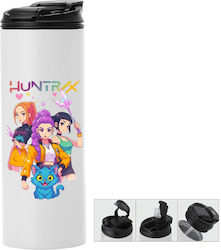 Sticlă Termos Cu Capac Dublu Huntrix 600ml Albă