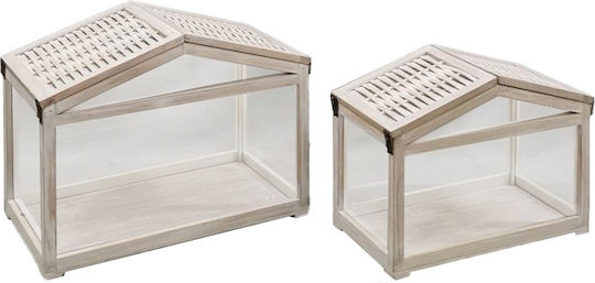 InTheBox Wooden Lantern White 46x26x34cm