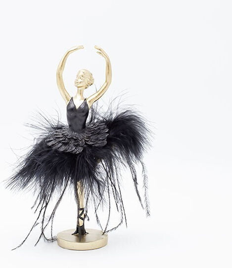 Estheti Balletttänzerin Polyresin Pirouette Schwarz Kleid 14x13x21,7cm 2 Stücke 600-46759