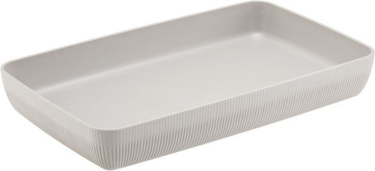 Leone Plastic Rectangular Serving Tray in Beige Color T8811.Y 1pcs