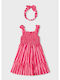 Girls Sleeveless Dress Set with Accessories Peach