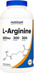 Nutricost L-arginine 500мг 300 Капсули
