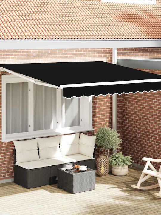 vidaXL Τέντα Βεράντας με Led Μαύρη 3x2.5m