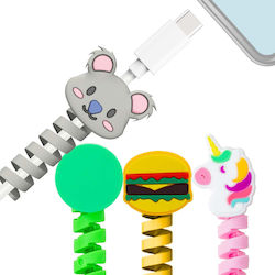 Bigben Set 4 Einhorn Koala Burger Punkt Kabelclips Dekorationen Mehrfarbig
