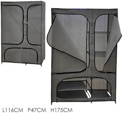 Vestiamo Casa Stoffschrank mit Reißverschluss und Regalen in Gray Farbe 115x45x170cm Vestiamo Casa Stoffschrank mit Reißverschluss und Regalen in Gray Farbe 115x45x170cm