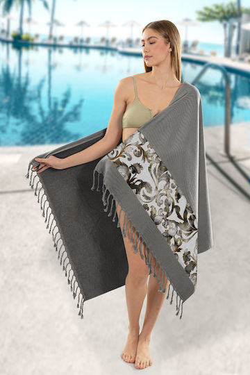 Guy Laroche Beach Towel Pareo Cotton Grey 170x90cm